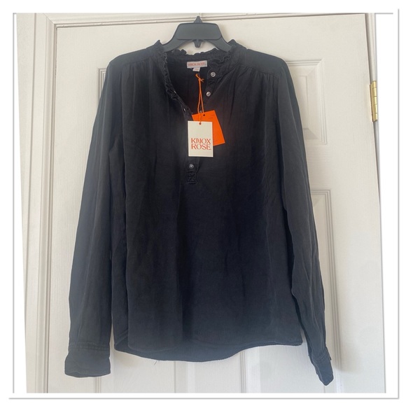 Knox Rose Women’s Long Sleeve Denim Button Down Shirt - Picture 4 of 4